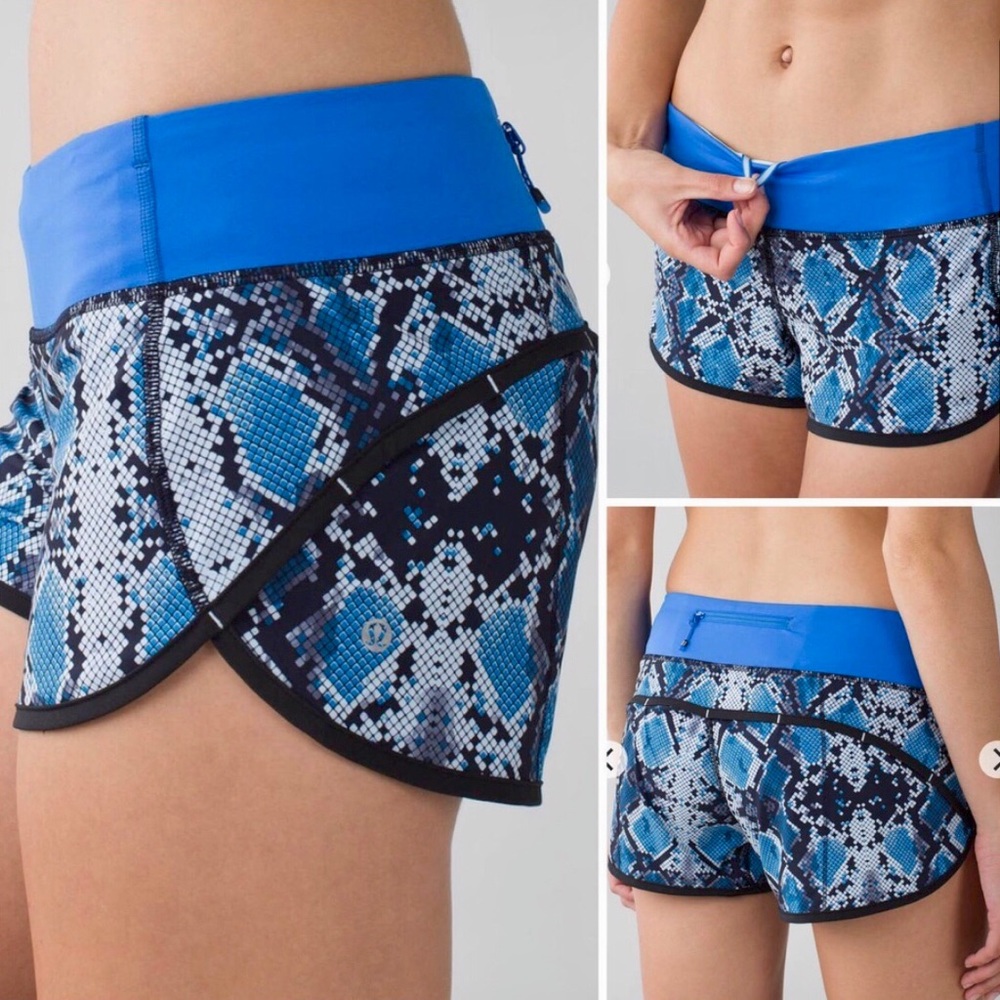 Lululemon Run Blue Speed Short 4-way Stretch size 4